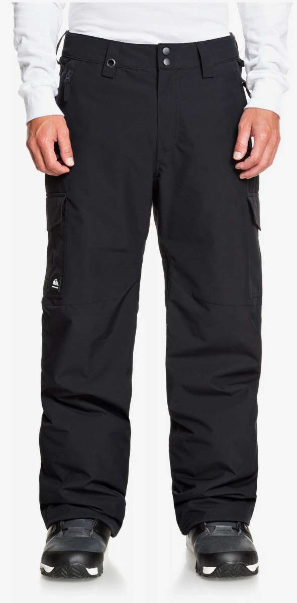 Quiksilver Porter Insulated Pants - Black insulated pants with zippered pockets and adjustable waistband.
