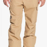 Quiksilver Porter Insulated Pants - Beige snow pants with zippered pockets and adjustable cuffs.