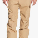 Quiksilver Porter Insulated Pants - Beige snow pants with zippered pockets and adjustable cuffs.
