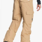 Quiksilver Porter Insulated Pants - 2022 model with a black and grey color scheme, featuring a zippered pocket on the side.