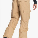Quiksilver Porter Insulated Pants - 2022 model with a black and grey color scheme, featuring a zippered pocket on the side.