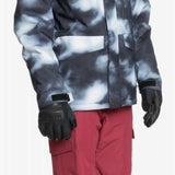 Quiksilver Porter Insulated Pants - A pair of black insulated pants with a subtle white pattern on the upper thigh area.