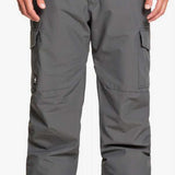 Quiksilver Porter Insulated Pants - Dark gray pants with a subtle pattern of thin, darker gray stripes on the upper thigh area.