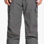 Quiksilver Porter Insulated Pants - Dark gray pants with a subtle pattern of thin, darker gray lines on the upper thigh area.