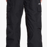 Quiksilver Porter Insulated Pants 2022 - Black pants with a white logo on the left thigh pocket.
