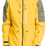 Quiksilver TR Stretch Jacket 2022 - A yellow jacket with a black zipper and two zippered pockets on the front.