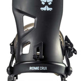 Rome Crux Snowboard Bindings 2022 - Black bindings with silver screws and buckles.