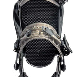 Rome Crux Snowboard Bindings 2022 - Black bindings with silver buckles and straps.