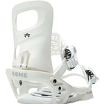 Rome Women's Glade Snowboard Bindings 2022 - White bindings with black buckles and straps.