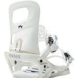 Rome Women's Glade Snowboard Bindings 2022 - White bindings with black buckles and straps.