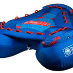 Radar Galaxy 4-Person Inflatable Tube 2022 - Blue tube with red accents and a white logo on top.