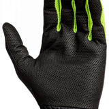 Radar Range Glove 2023 - A black glove with a textured pattern on the palm and fingers, featuring neon green accents along the edges.