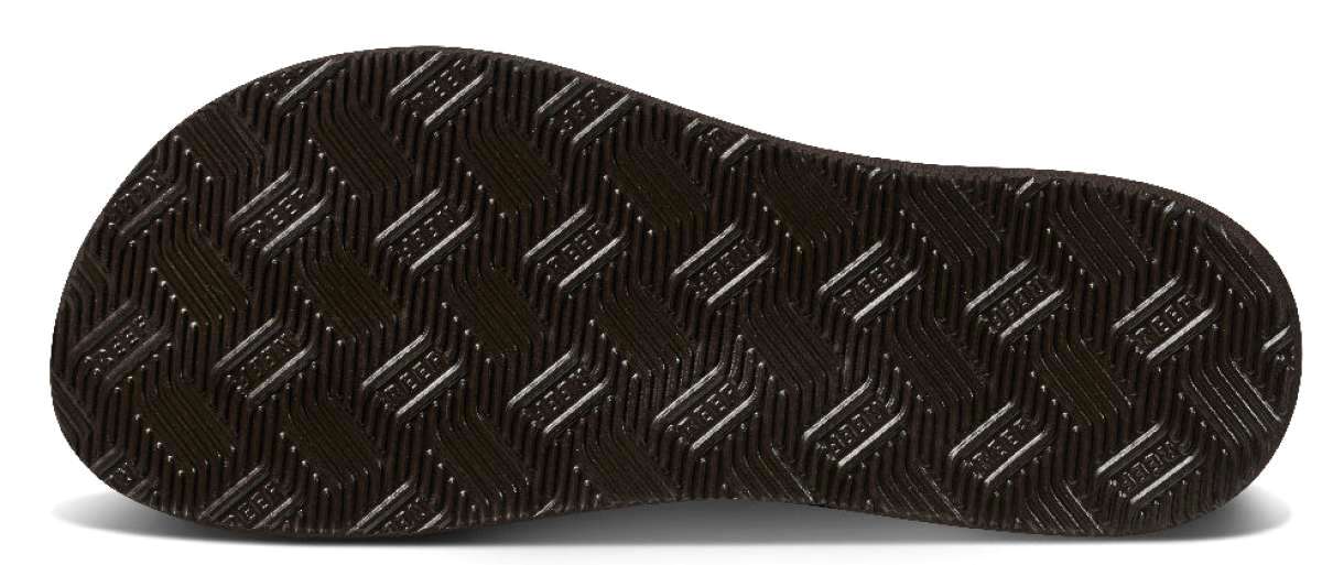 Reef Newport Sandals 2022 - Brown sandals with a woven strap design on top of a light-colored surface.