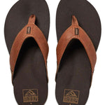 Reef Newport Sandals 2022 - Brown sandals with a strap across the foot and a toe loop, featuring a brown logo on top of the foot strap.