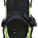 Ride A-8 Snowboard Binding 2024 - Black snowboard bindings with silver screws and bolts.