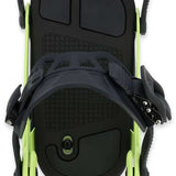 Ride A-8 Snowboard Binding 2024 - Black snowboard bindings with silver screws and bolts.