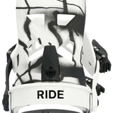 Ride A-8 Snowboard Binding 2024 - Black snowboard binding with silver screws and bolts.