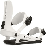 Ride C-6 Snowboard Binding 2024 - White snowboard bindings with black buckles and straps.