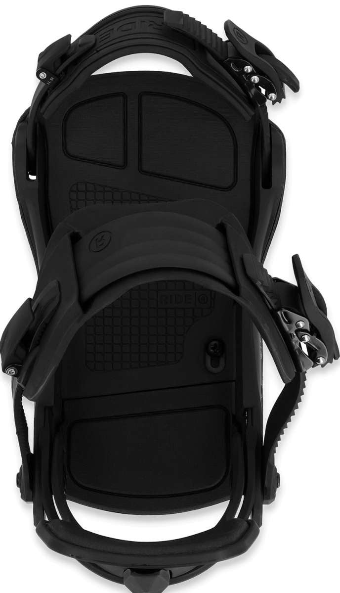 Ride C-6 Snowboard Binding 2024 - Black bindings with silver screws and buckles.