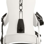 Ride C-6 Snowboard Binding 2024 - A white snowboard binding with black buckles and a black strap on the right side.