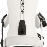 Ride C-6 Snowboard Binding 2024 - A white snowboard binding with black buckles and a black strap on the right side.