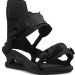 Ride C-6 Snowboard Binding 2024 - Black snowboard bindings with silver screws and bolts.