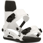 Ride C-6 Snowboard Binding 2024 - White snowboard bindings with black buckles and straps.