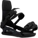 Ride C-6 Snowboard Binding 2024 - Black snowboard bindings with white accents on buckles and straps.