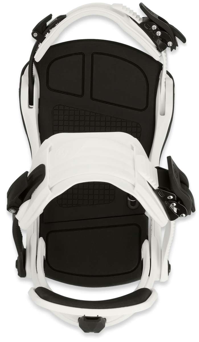 Ride C-6 Snowboard Binding 2024 - Black bindings with silver screws and bolts on a white background.