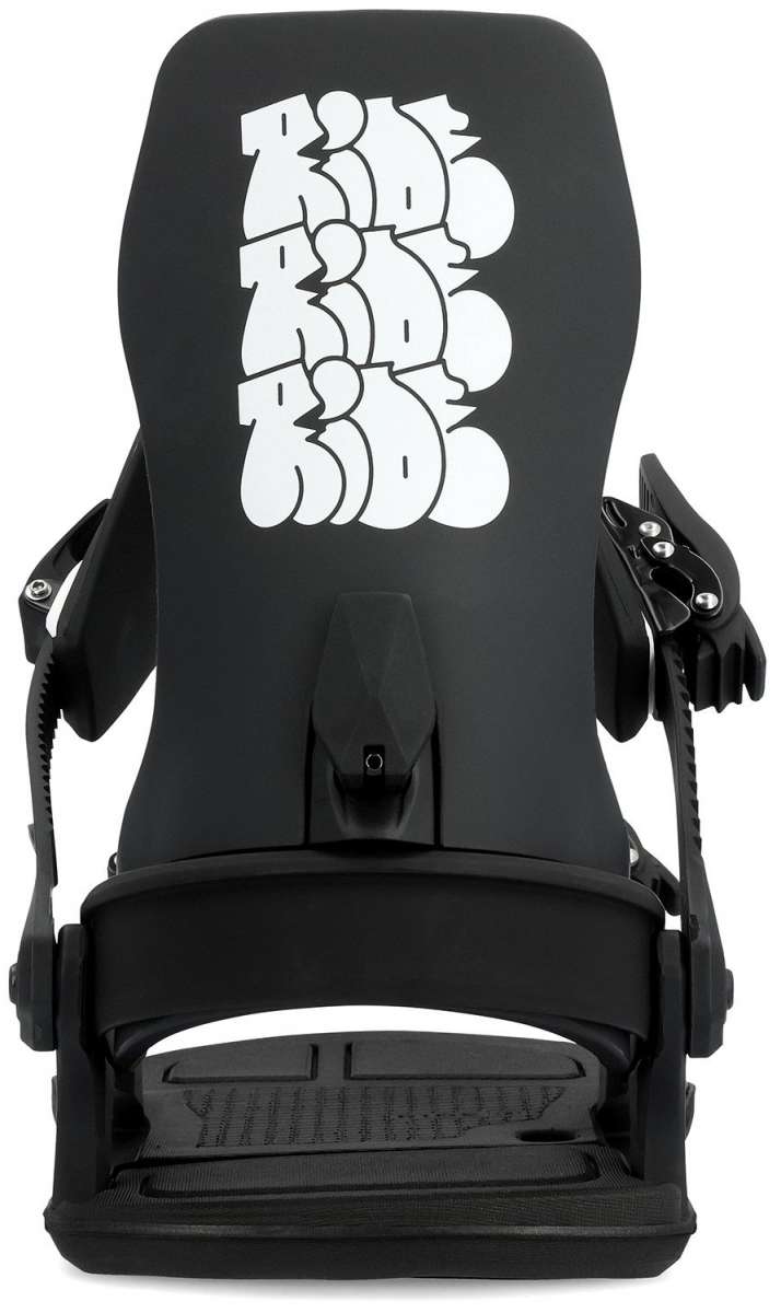 Ride C-6 Snowboard Binding 2024 - Black snowboard binding with white logo on top strap and silver screws.