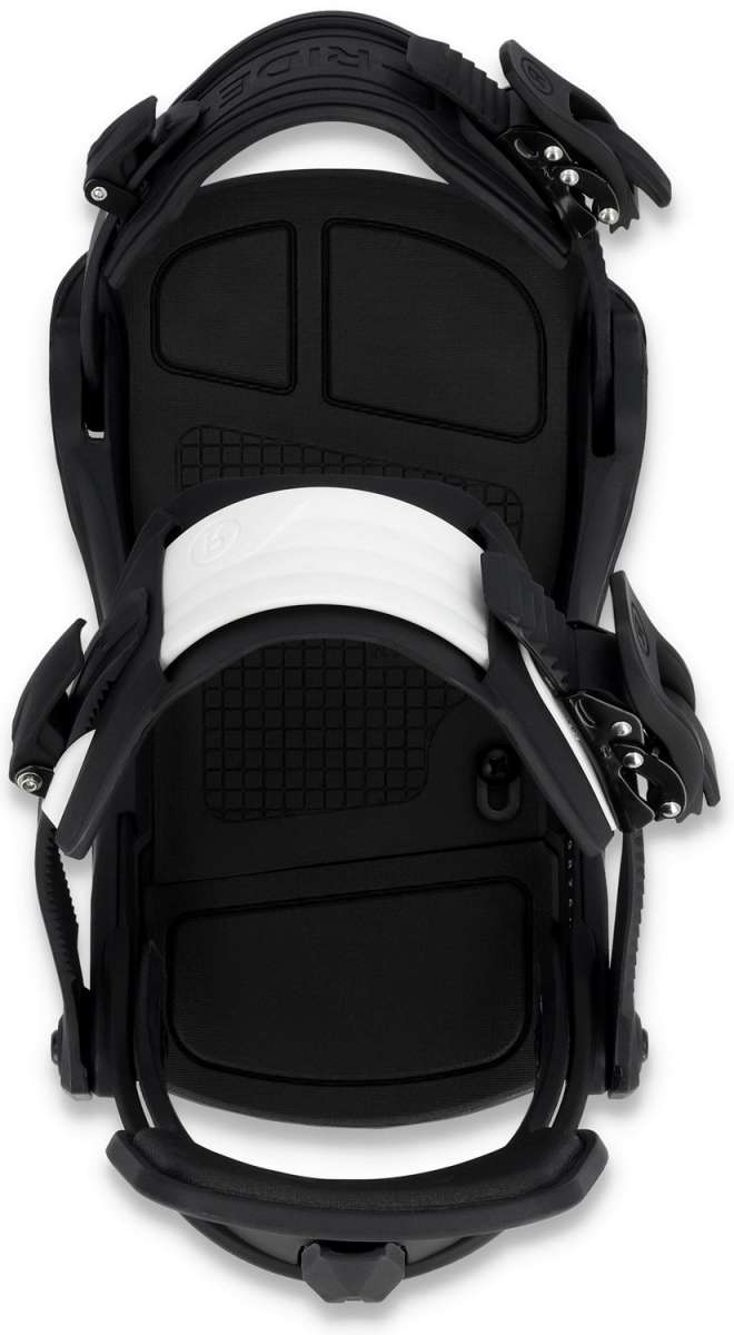 Ride C-6 Snowboard Binding 2024 - Black snowboard bindings with silver screws and buckles.