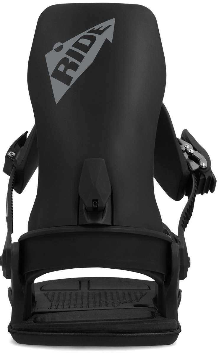 Ride C-6 Snowboard Binding 2024 - Black snowboard bindings with silver screws and buckles.