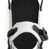 Ride Ladies AL-6 Snowboard Bindings 2022 - A pair of black bindings with silver buckles and straps, viewed from above.