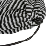 Ronix Sleeping Sack Round Surf Sock 2022 - A black and white striped sleeping bag with a drawstring closure at the top.