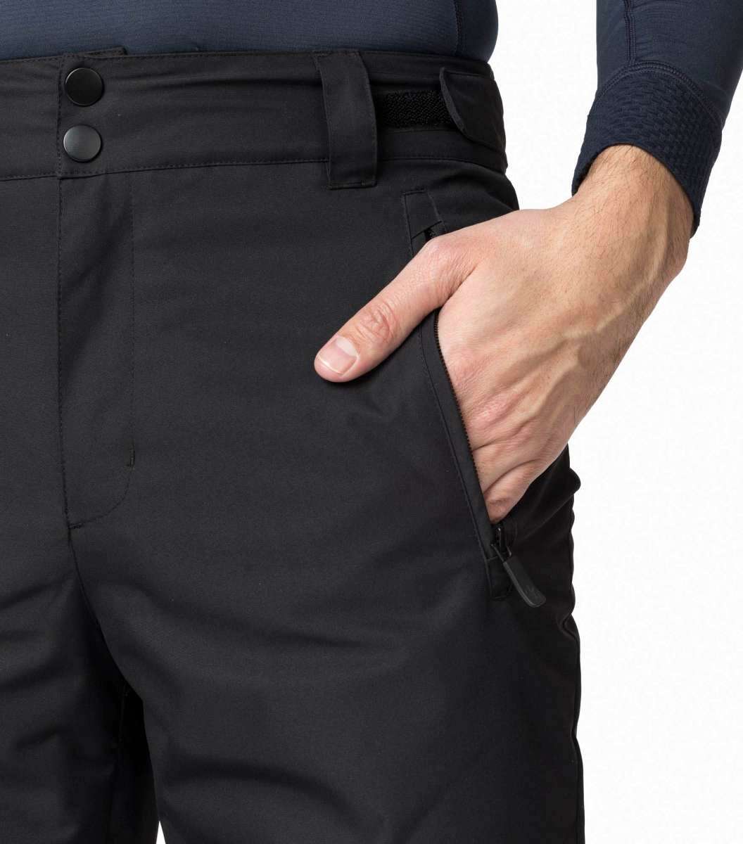 Rossignol Rapide Insulated Pant 2022-2023 - Black insulated ski pants with zippered pockets and adjustable cuffs.