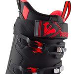 Rossignol Speed 120 HV Ski Boots 2024 - Black ski boots with red accents and a rooster logo on the strap.