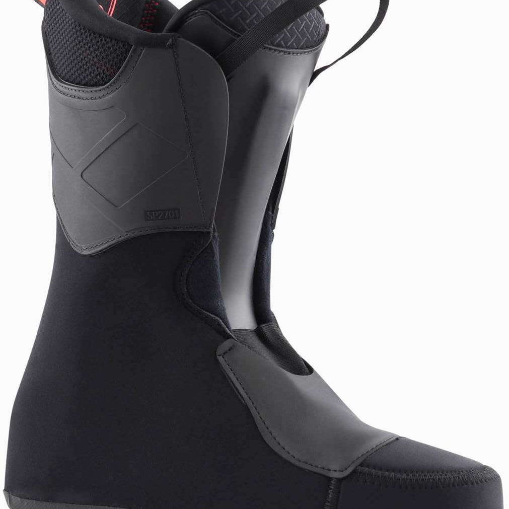 Rossignol Speed 90 Ski Boot 2022-2023 - Black ski boot with a textured pattern on the tongue and heel, featuring red accents.