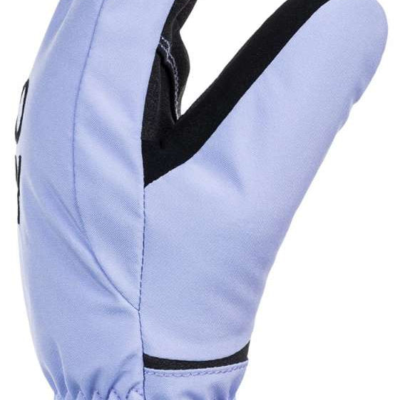 Roxy Junior's Freshfield Gloves 2024 - A pair of light blue gloves with black trim and a black logo on the wrist.