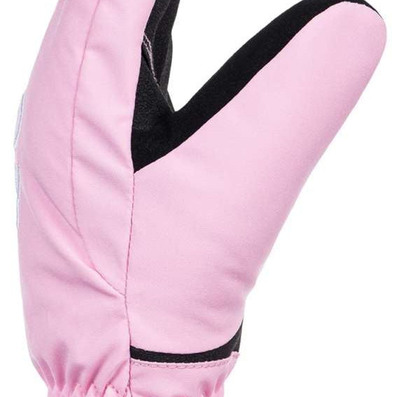 Roxy Junior's Freshfield Gloves 2024 - Pink gloves with black trim and a white logo on the wrist.