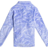 Roxy Junior's Mini Igloo Full Zip Fleece 2024 - A light blue fleece jacket with a zippered front and white logo on the chest.