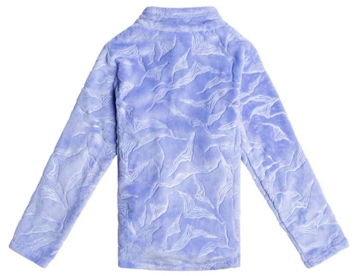 Roxy Junior's Mini Igloo Full Zip Fleece 2024 - A light blue fleece jacket with a zippered front and white logo on the chest.