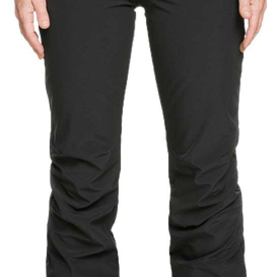 Roxy Women's Rising High Pant 2023 - Black snow pants with zippered pockets and adjustable waistband.