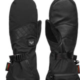 Roxy Women's Sierra Warmlink Mitt - Mitts are black with a quilted pattern on the top portion of the wrist strap and a small, rectangular logo in white at the center of the wrist strap.