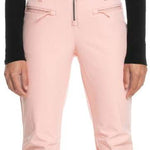 Roxy Women's Summit Bib Shell Pant 2023 - A pair of bib shell pants with a black and white patterned design on the front, featuring a zippered fly and adjustable straps.