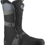 Salomon Dialogue Dual Boa Wide Snowboard Boot 2022 - A black snowboard boot with a gray strap and silver buckles.