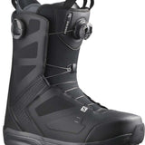 Salomon Dialogue Dual Boa Wide Snowboard Boot 2022 - A black snowboard boot with a textured pattern on the side and white lettering that reads "Dialogue" near the top.