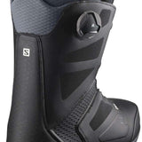 Salomon Dialogue Dual Boa Wide Snowboard Boot 2022 - A black snowboard boot with a textured pattern on the side and a white logo near the heel.