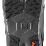 Salomon Dialogue Dual Boa Wide Snowboard Boot 2022 - Black snowboard boot with a textured rubber outsole and silver metal hardware.