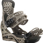 Salomon Highlander Snowboard Binding 2022 - A tan snowboard binding with a geometric pattern on the top strap and black buckles.