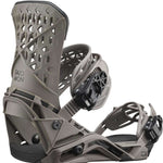 Salomon Highlander Snowboard Binding 2022 - A pair of snowboard bindings with a sleek, modern design and a predominantly black color scheme.